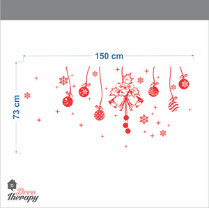 Christmas Hanging Balls And Stars Wall Sticker