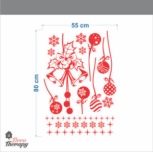 Christmas Hanging Balls And Stars Wall Sticker