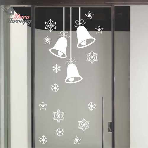 Christmas Hanging Bells And Snowflakes Wall Sticker