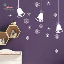 Load image into Gallery viewer, Christmas Hanging Bells And Snowflakes Wall Sticker