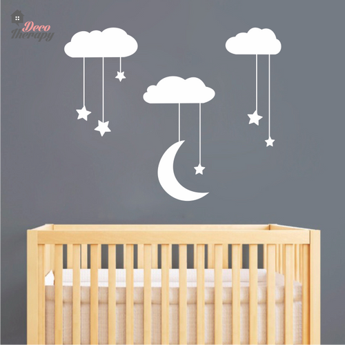 Hanging Stars And Moon Wall Sticker