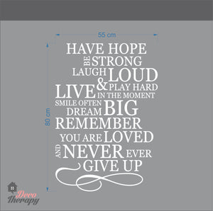 Have Hope Be Strong Wall Sticker