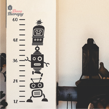 Load image into Gallery viewer, Height Chart Cute Robots in Inches Wall Sticker