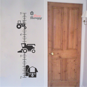 Height Chart Farm Tractor Wall Sticker