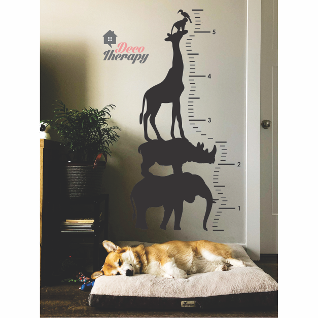 Height Chart Safari Animals Wall Sticker