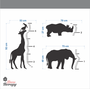 Height Chart Safari Animals Wall Sticker