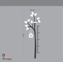 Load image into Gallery viewer, Height Chart Tree Birdhouse - White Leaves Wall Sticker