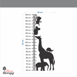 Height Chart Zoo Animals Wall Sticker