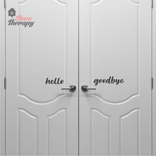 Hello Goodbye On Door Wall Sticker