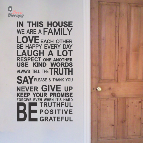 In This House Rules Truthful Positive Wall Sticker