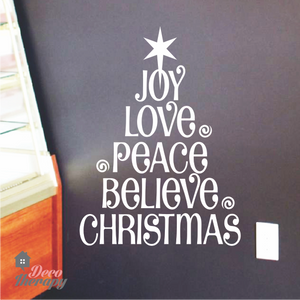 Christmas Joy Love Peace Believe Wall Sticker