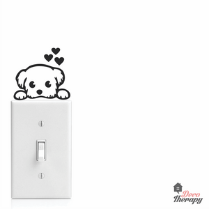 Light Switch 2 Puppy Hearts Wall Sticker