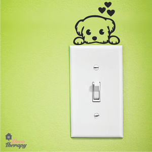 Light Switch 2 Puppy Hearts Wall Sticker