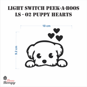 Light Switch 2 Puppy Hearts Wall Sticker