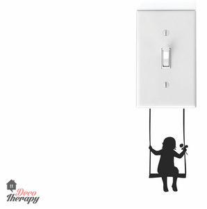 Light Switch 18 Girl Swing Wall Sticker