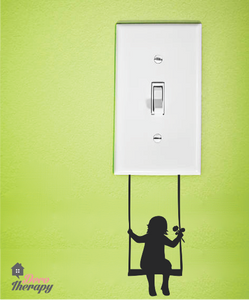 Light Switch 18 Girl Swing Wall Sticker