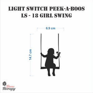 Light Switch 18 Girl Swing Wall Sticker