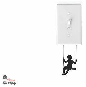 Light Switch 19 Boy Swing Wall Sticker