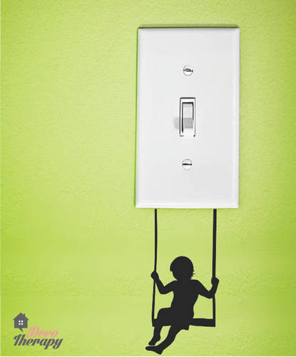 Light Switch 19 Boy Swing Wall Sticker