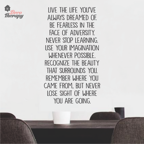 Live The Life You've Dreamed Of Wall Sticker
