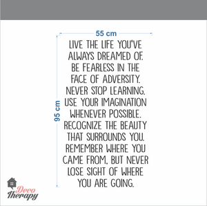Live The Life You've Dreamed Of Wall Sticker