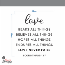 Load image into Gallery viewer, Love Never Fails Wall Sticker