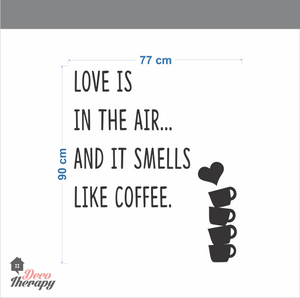 Love Smells Like Coffee V1 Wall Sticker