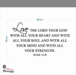 Love The Lord Your God Wall Sticker V2