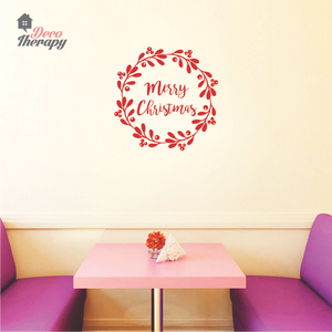 Merry Christmas Wreath Wall Sticker