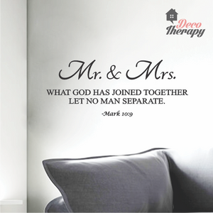 Mr and Mrs Let No Man Separate Wall Sticker