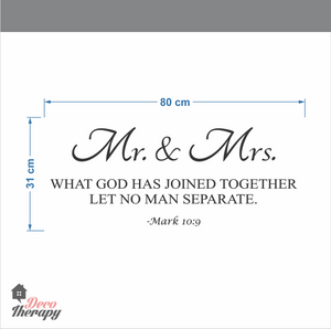 Mr and Mrs Let No Man Separate Wall Sticker