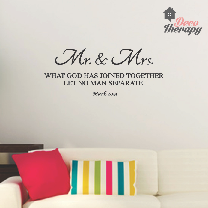 Mr and Mrs Let No Man Separate Wall Sticker