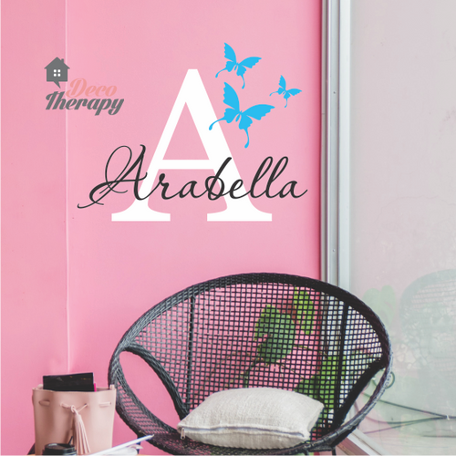 Customized Name Butterfly V2 Design Wall Sticker