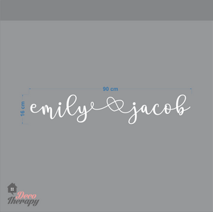 Customized Name Couple Design Wall Sticker