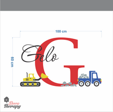 Load image into Gallery viewer, Customized Name Gelo Tractor Design Wall Sticker