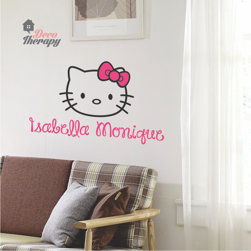 Customized Name Hello Kitty Design Wall Sticker