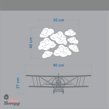 Load image into Gallery viewer, Airplane with Clouds V1 Wall Sticker