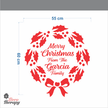 Load image into Gallery viewer, Customized Name Christmas Wreath Design Wall Sticker