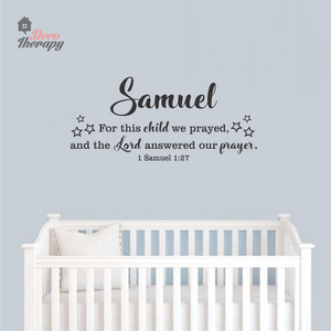 Customized Name For This Child We Prayed Design Wall Sticker