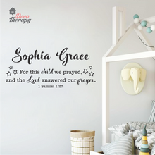 Load image into Gallery viewer, Customized Name For This Child We Prayed Design Wall Sticker