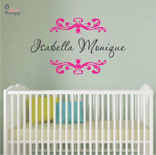 Customized Name Isabella Monique Design Wall Sticker