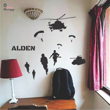 Load image into Gallery viewer, Customized Name Military Soldiers Design Wall Sticker