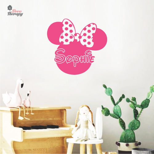 Customized Name Minnie Mouse Design Wall Sticker