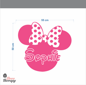 Customized Name Minnie Mouse Design Wall Sticker