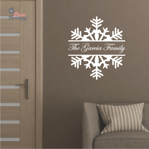 Customized Name Snowflake Design Wall Sticker