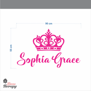 Customized Name Sophia Grace Crown Design Wall Sticker