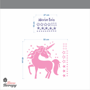 Customized Name Unicorn V1 Design Wall Sticker