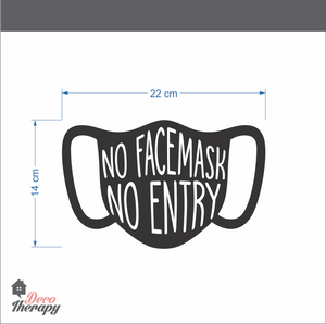 No Face Mask No Entry Sign Wall Sticker New Normal Protocol Decotherapy