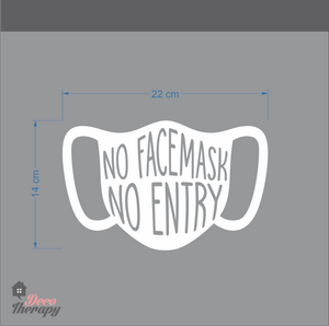 No Face Mask No Entry Sign Wall Sticker New Normal Protocol Decotherapy