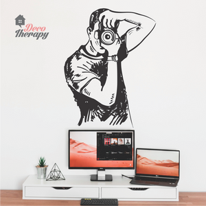 Photographer With Photo Camera Wall Sticker